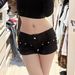 2025s High Street Dark Y2K Low Waist Denim Ultra Shorts For Women Spring American Style Girl Tight Slimming Hip-Wrapped_ecoleips.com