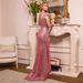 Women's Clothing Sequins Sexy Slim Long V Neck Slit Banquet Evening Dress_ecoleips.com