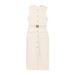 Women's Clothing Spring New With Belt Crepe Sleeveless Midi Dress_ecoleips.com