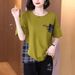 Two-Piece Short-Sleeved T-Shirts For Summer Vacation: Designed To Make Women Look Slimmer, With Loose Fit And Large Size_ecoleips.com