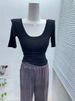 Korean Style Wide round Neck Stretch Short Sleeve T-Shirt for Women Elegant Slim Fit Versatile Base Layer Top for Spring And Summer_ecoleips.com