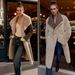Women's Clothing Luxury Two-Sided Faux Fur Coat With Oversized Lapel - Reversible Long Coat For Women, Winter Fashion Outerwear (Black, Camel)_ecoleips.com