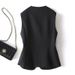 Women's Slim Fit round Neck Vest Sleeveless Short Outerwear for Spring/Autumn Petite Style 2024_ecoleips.com