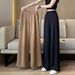 "Women's High-Waisted Wide Leg Dress Pants Lightweight Polyester Straight Cut Office Casual Trousers For Petite & Plus Size"_ecoleips.com