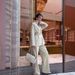 Women’s Clothing Spot Autumn Fashion Drawstring Waist Top Wide Leg Trousers Two Piece Set_ecoleips.com