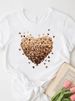 European And American Cross-border Foreign Trade Women's Clothing Heart Butterfly Print Round Neck Short-sleeve T-shirt_ecoleips.com