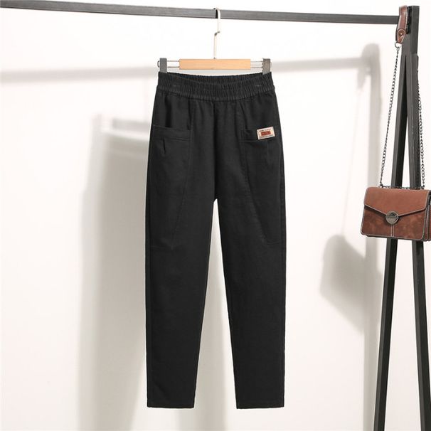 "Women's Straight Leg Casual Pants Mid-Rise Cotton Linen Blend Comfortable Spring Summer Trousers For Petite & Plus Size"_ecoleips.com