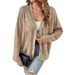 Sexy Knit Cardigan Set – Chic Open-Front Acrylic Sweater With Lace Trim (Khaki, S/M/L)_ecoleips.com