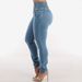 2025 Cross border elastic high waist long jeans for women Spring European and American style slim fit skinny pants for women_ecoleips.com
