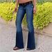 High Waist Vintage Denim Flare Pants For Women – Retro Workwear Style, Slim Fit, Stretch Comfort, Fashionable Bell Bottoms (Deep Blue, Light Blue)_ecoleips.com