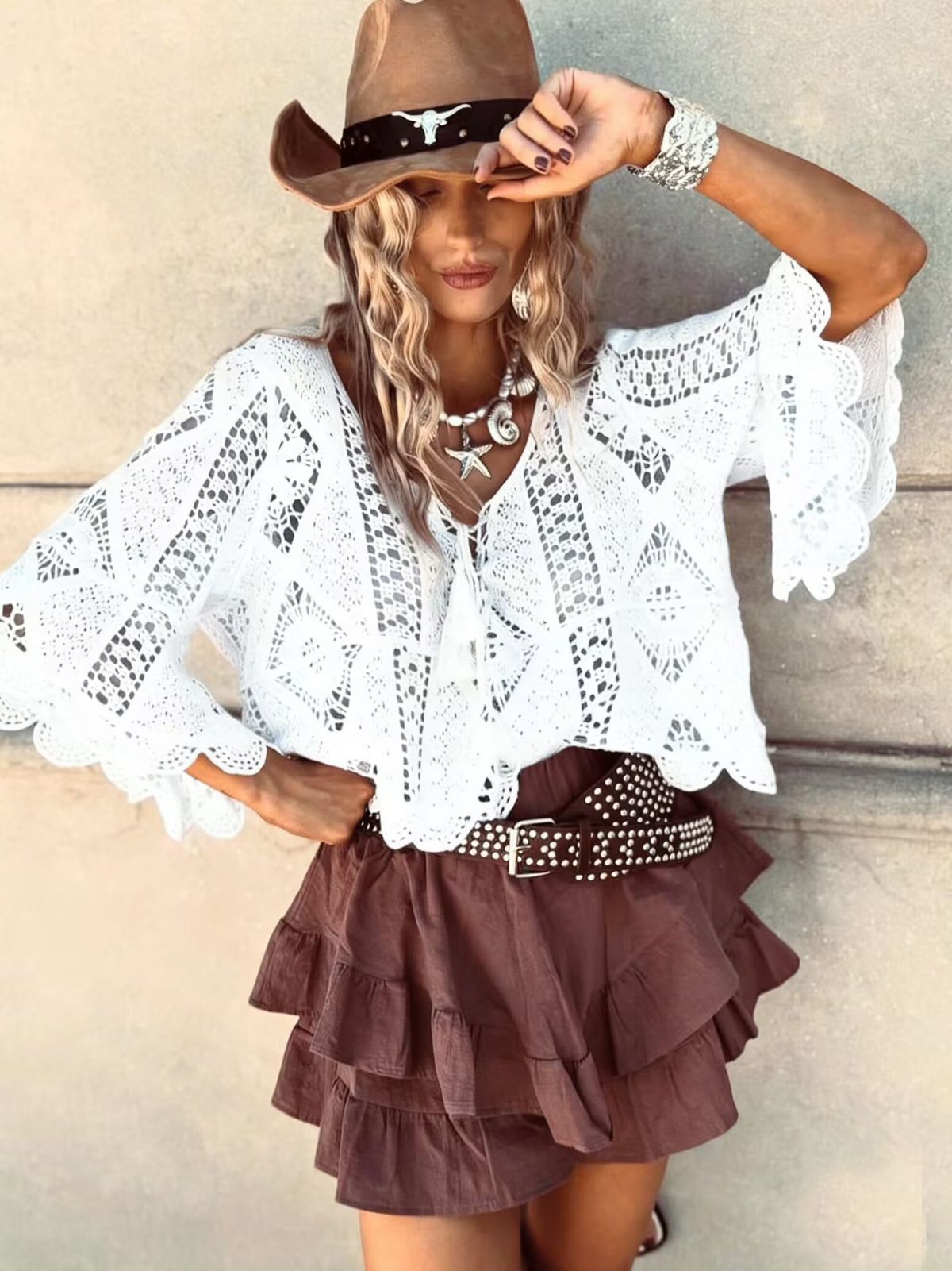 Women's Knitted Sun Protection Cover Up Top Hollow Out Spring Summer New Clothing Russian_ecoleips.com