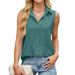 Women's Chiffon Button-Down Vest Top Sleeveless Blouse – Lightweight Loose Fit Office Casual Spring Summer Fashion_ecoleips.com