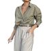 Women's Clothing Women's Solid Color Long Sleeve Top Casual Vacation Travel Clothing European American Style For Spring Summer_ecoleips.com