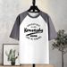 American Style Raglan Short Sleeve T-Shirt Men's Women's Pure Cotton Summer Loose Color Block Patchwork Top_ecoleips.com