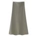 Luxury Satin Midi Skirt - High Shine A-Line Skirt For Women, Elegant Office & Party Pencil Skirt With Premium Drape_ecoleips.com