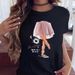European And American Style Urban Girl Printed Loose Plus-size Women's Round-neck Short-sleeve T-shirt_ecoleips.com