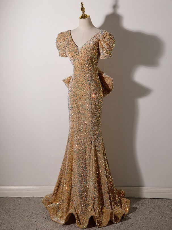 Women's Clothing Heavy Evening Gown For Women New Style Banquet Host Temperament Fishtail Long Light Luxury Niche Dress_ecoleips.com