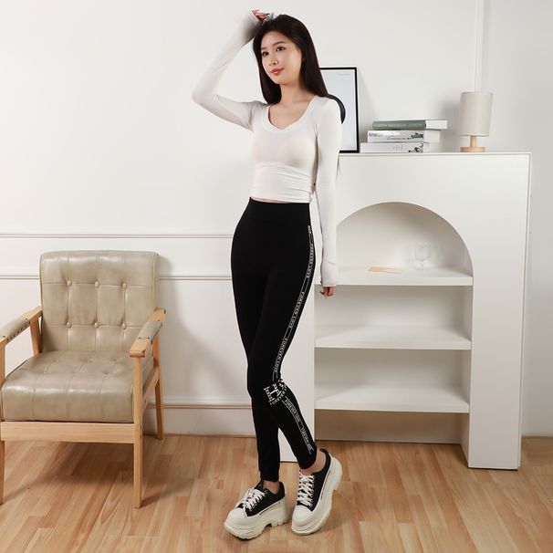 Women's Clothing modal high waist leggings for summer wear, slimming and slimming sports fitness pants, slimming and plastic yoga pants_ecoleips.com