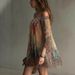 Floral Leopard Print Off-Shoulder Dress Fairy Like Pleated Summer One Shoulder Loose Vacay Style Short And Thin Women's Dress_ecoleips.com