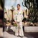 Women's clothing fashion linen print loose casual macaron long-sleeved suit_ecoleips.com