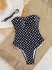 Women's Summer Romper Swimwear Sleeveless Off Shoulder Dot Print Bathing Suit Monokini Swimsuit Bikini_ecoleips.com