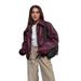 Oversized Biker-Style Leather Jacket For Women - Long Sleeve Loose Fit Coat (Burgundy/Brown/Black/Olive Green)_ecoleips.com