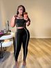Women's Color Block High-Waisted Yoga Suit Two Piece Fashion Casual Sports Vest Set_ecoleips.com
