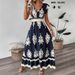 2025 European And American Summer New Women's Clothing Beach Dress Holiday Style Printed Big Swing Dress_ecoleips.com