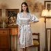 Cross-border Printed Nightgown For Women, Summer Sexy Ice Mid-sleeve Plus-size Bathrobe, Silk Bridal Robe, Manufacturer_ecoleips.com