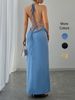 Elegant Solid Color Backless Slim Cami Dress Super Flattering & Stylish Perfect For Daily Commute Dates & Trips_ecoleips.com