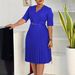 Women's Clothing Elegant V-Neck Pleated Dress Casual And Comfortable – Slim Fit Summer Dress With Adjustable Belt_ecoleips.com