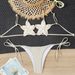 Women's Star Cutout Bikini Set Breathable Crochet Lace-Up Design Swimwear Sexy Beach And Pool Clothing Beige S to L_ecoleips.com