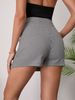 K High Waisted Zipper Half Body Skirt Pants Elastic Skirt Pants Short Skirt_ecoleips.com