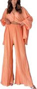 Women’s Clothing women's autumn new style pleated bell bottom pants single breasted pleated home clothes drape two piece suit_ecoleips.com