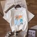 Women's Casual Round Neck Short Sleeve T-Shirt Multi-Color American Style Simple Fashionable Sports Top Solid Printed Loose Fit_ecoleips.com