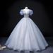 Women's Clothing Elegant Royal Ball Gown For Spring Vocal Performances – Deep V-Neck Long Sleeve Opera Dress With Corset Lacing & Built-in Petticoat_ecoleips.com