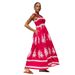 2025 European And American New Hot-Selling Women's Beach Vacation Style Printed Strapless Dress_ecoleips.com