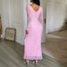 DiYun European And American Elegant Style Strap Slit Long Dress Women's Clothing 2025 Autumn/Winter_ecoleips.com