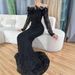 Women's Clothing One Shoulder Feather Fishtail Dress Light Luxury Elegant Temperament Celebrity Banquet Host Evening Dress_ecoleips.com