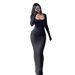 Women's Sexy Long Sleeve U Neck Bodycon Mermaid Hem Mini Dress – Pure Cute Fall Party Gown 2026_ecoleips.com