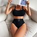 Women's Clothing Swimsuit Solid Color Sexy Split Female Swimsuit_ecoleips.com