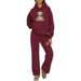 Cozy Bear Print Hoodie And Wide-Leg Pants Set: Casual Loungewear For Women, Soft Fleece Two-Piece Outfit_ecoleips.com
