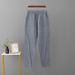 Women's Early Autumn Soft Patchwork Wool Knit Pencil Pants Elastic Waist Loose Versatile Carrot Style European American Fashion_ecoleips.com