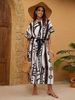 Women's Quick-Dry Beach Cover Up Long Robe - Floral Print Sun Protection Swimwear Cover-Up, Lightweight Bikini Wrap For Pool, Vacation_ecoleips.com
