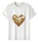Women's T-Shirts Tshirt Muscle Freaks Golden Heart Sequin Style_ecoleips.com