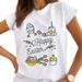 Women’s Clothing Easter T Shirt For Women, Easter Short Sleeved Tops, Rabbit Print Tops, Plus Size Women_ecoleips.com