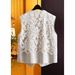 Women's Clothing High End Fashion Jacquard Lace Design Vest High Waist_ecoleips.com