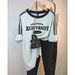 Women's Trendy Short Sleeve T-Shirt Three Stripe Crew Neck Versatile Loose Fit Printed Patchwork Thin Style 2024 New_ecoleips.com