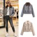 Women's Short Wool Jacket – Stylish Aviator Coat With Faux Fur Collar For Autumn & Winter_ecoleips.com