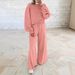 Women’s Oversized Drop-Shoulder Bubble Sleeve Top & Drawstring Wide-Leg Pants Set – Casual Lounge Two-Piece (6 Colors, S-XXL)_ecoleips.com